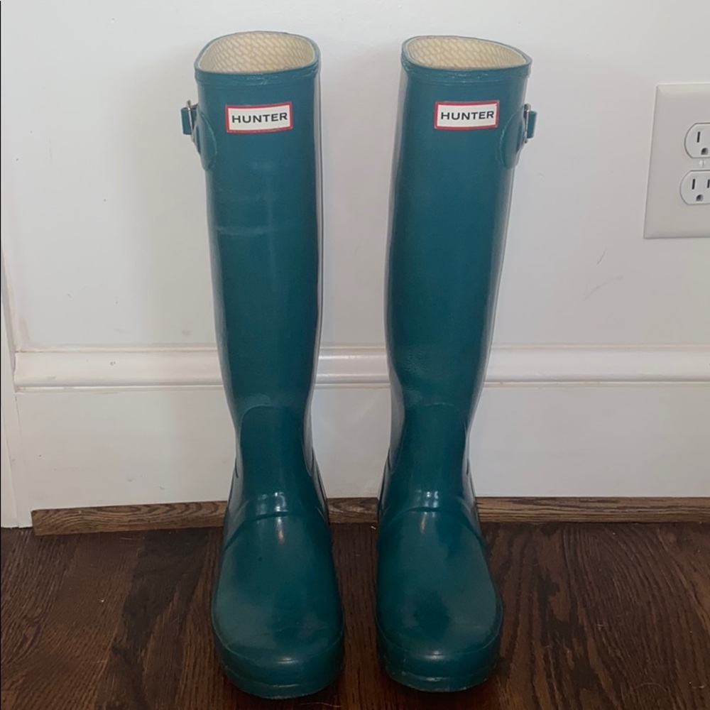 Blue/green Hunter boots